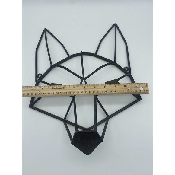 Metal Iron Geometric Wolf Fox Coyote Rustic Sculpture Face 3D Wall Art - Picture 3 of 4